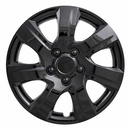 Coast2Coast 16", 7 Spoke, Gloss Black, Plastic, Set Of 4, Spring Steel Clip IWC44516BLK